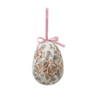 Clayre & Eef 65913 Set 2 ouă decorative pentru agățat Multicolor Ø 9x12 cm