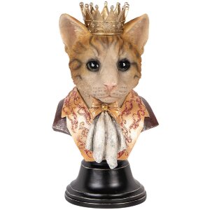 Clayre & Eef 6PR5107 Deko Büste Katze Braun...