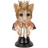 Clayre & Eef 6PR5107 Deko Büste Katze Braun Beige 20x19x37 cm Landhausstil