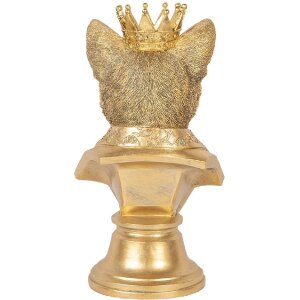 Clayre & Eef 6PR5108 Dekoration Büste Katze Goldfarbig 20x19x37 cm