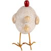 Clayre & Eef 6PR5270 Deko Huhn Weiß Rot 10x6x11 cm Polyresin Landhausstil