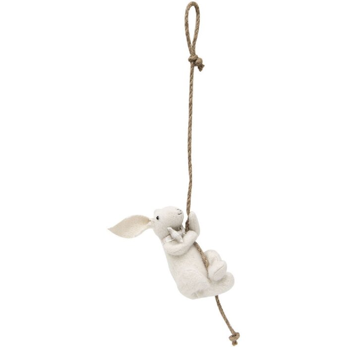 Clayre & Eef TW0620 Deko Kaninchen Weiß 8x9x16/50 cm