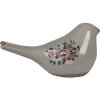 Clayre & Eef 6CE1969L Dekoration Vogel Grau Rosa 25x10x13 cm