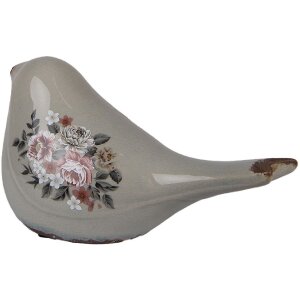 Clayre & Eef 6CE1969M Dekoration Vogel Grau Rosa...