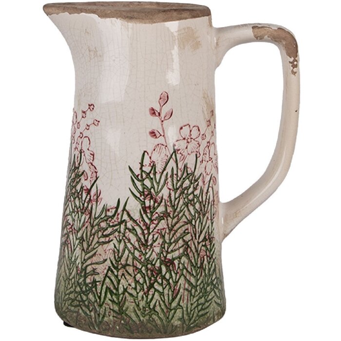 Clayre & Eef 6CE2016M Dekokrug Keramik Beige Grün 16x11x20 cm