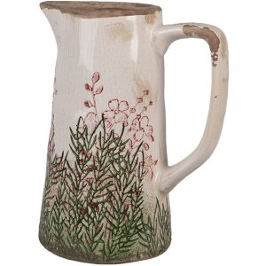 Clayre & Eef 6CE2016M Dekokrug Keramik Beige Grün 16x11x20 cm