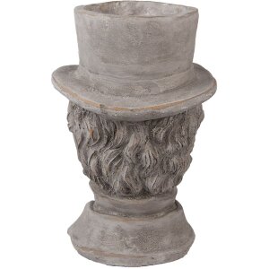 Clayre & Eef 6TE0554 Ghiveci de flori cap piatră gri 15x16x24 cm stil rural