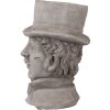 Clayre & Eef 6TE0554 Ghiveci de flori cap piatră gri 15x16x24 cm stil rural