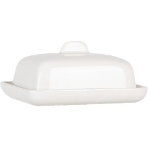 Clayre & Eef 6CE2045 Butterdose Keramik Weiß...