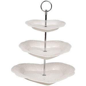 Clayre & Eef 6CE2048 Etagere Keramik Weiß...