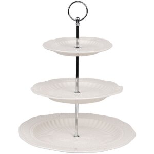 Clayre & Eef 6CE2049 Etagere Keramik Weiß...