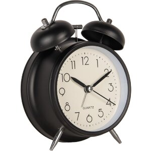 Clayre & Eef 6AC0031Z Ceas cu alarmă analogic negru...