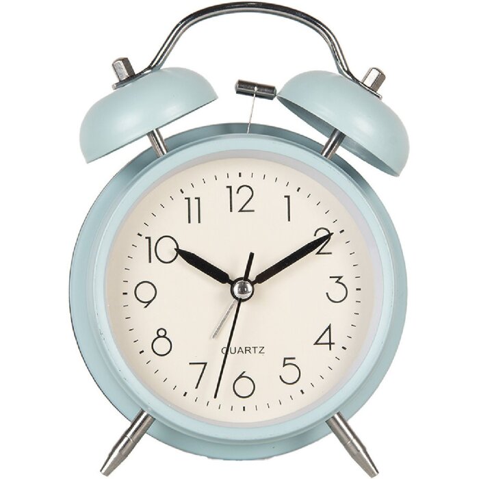 Clayre & Eef 6AC0032LBL Ceas deșteptător analogic albastru 9x5x13 cm Metal sticlă