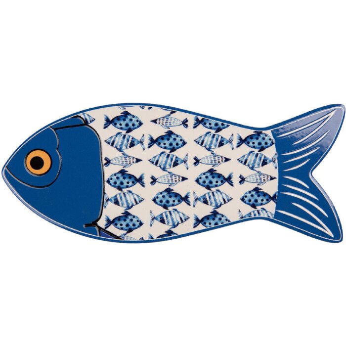 Clayre & Eef 6CE2059 Covoraș albastru alb 12x30x1 cm Ceramică