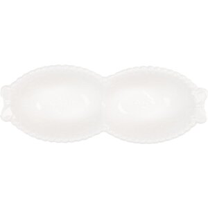 Clayre & Eef 6CEBO0202M Schale Weiß 18x7x3 cm 75 ml Keramik Landhausstil