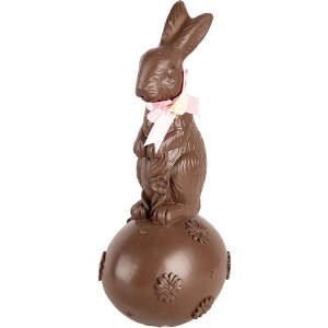Clayre & Eef 6PR5204 Dekoration Kaninchen auf Ei Braun Rosa 12x10x25 cm