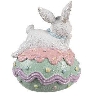 Clayre & Eef 6PR5212 Dekoration Kaninchen auf Ei 11x9x15 cm