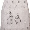 Clayre & Eef Schürze BNS41 Hasenmotiv Beige Grau 70x85 cm Baumwolle