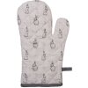 Clayre & Eef BNS44 Mănușă de cuptor 18x30 cm Bej Gri Motivul iepurașului Bumbac