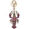 Juleeze JZKC0172 Breloc Lobster Gold Coloured Purple Rhinestones