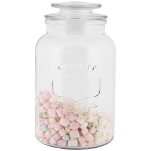 Clayre & Eef Vorratsglas mit Deckel Landhausstil Ø 12x21 cm Transparent