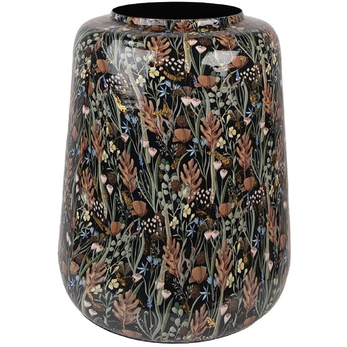 Clayre & Eef 65886 Vaza decorativa Fier Negru Brown Ø 31x40 cm Design botanic