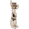 Clayre & Eef Deko-Kaninchen Hasenfigur Vintage Weiß Schwarz Gold 12x14x38 cm
