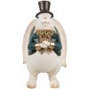 Clayre & Eef Deko-Kaninchen Hasenfigur Weiß Blau 14x13x23 cm Polyresin