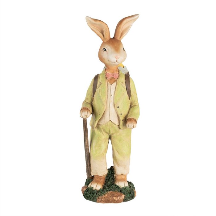 Clayre & Eef decor iepure stil țară poliresină 11x11x32 cm