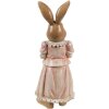 Clayre & Eef Decorațiune Iepure Polyresin Brown Roz 11x11x26 cm Stil rustic