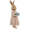Clayre & Eef Decorațiune Iepure Polyresin Brown Roz 11x11x26 cm Stil rustic