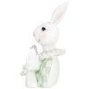 Clayre & Eef Deko-Kaninchen Weiß Grün 11x10x16 cm Polyresin Landhausstil