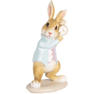 Clayre & Eef Deko-Kaninchen Landhausstil Blau 9x7x15 cm