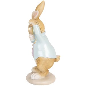 Clayre & Eef Deko-Kaninchen Landhausstil Blau 9x7x15 cm