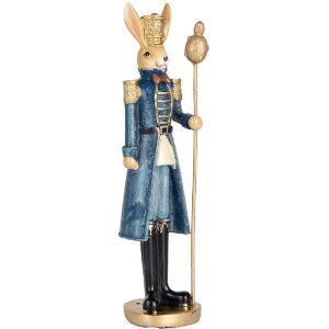 Clayre & Eef Deko Kaninchen Blau Beige Gold 5x5x18 cm...