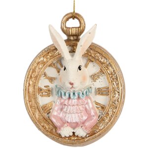 Clayre & Eef Anhänger Kaninchen Weiß Gold...
