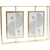 Deknudt S68PD4 Fotorahmen Gold Metall Vintage für 2 Bilder 10x15 cm