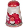Clayre & Eef cutie de tablă Moș Crăciun 12x10x15 cm roșu alb decorațiuni de Crăciun