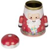 Clayre & Eef cutie de tablă Moș Crăciun 12x10x15 cm roșu alb decorațiuni de Crăciun