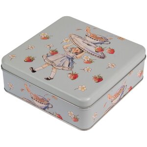 Clayre & Eef 6BL0139 Büchse Blech Blau 17x17x6...