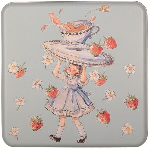 Clayre & Eef 6BL0139 Cutie de conserve albastru 17x17x6 cm Retro Vintage
