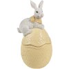 Clayre & Eef 6PR5129 Schale mit Deckel Osterhase auf Osterei Gelb 11x10x20 cm