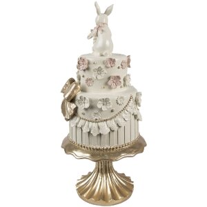 Clayre & Eef Dekorationstorte Weiß Rosa Gold...