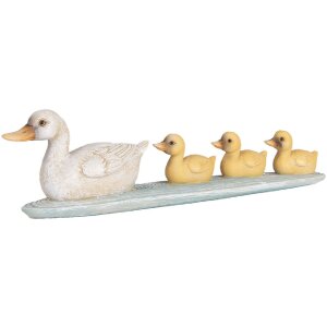 Clayre & Eef 6PR5472 Dekoration Enten Weiß Gelb 26x6x7 cm Landhausstil