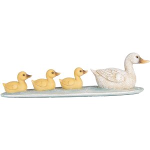 Clayre & Eef 6PR5472 Dekoration Enten Weiß Gelb 26x6x7 cm Landhausstil