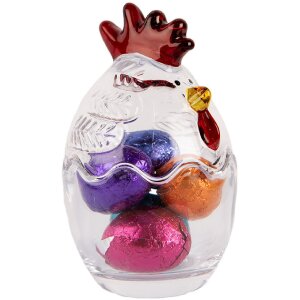 Clayre & Eef 6GL4996 Borcan de depozitare cu capac design pui Ø 6x9 cm