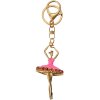 Juleeze JZKC0188 Schlüsselanhänger Ballerina Gold Rosa 4x2x8 cm