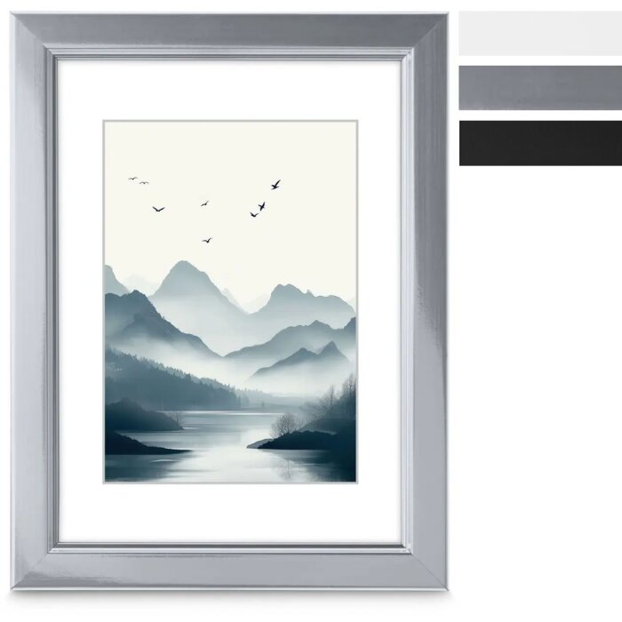 Hama ramă foto din plastic Chill argintiu alb negru 10x15-30x40 cm