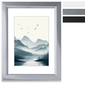 Hama ramă foto din plastic Chill argintiu alb negru 10x15-30x40 cm