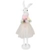 Clayre & Eef Dekoration Kaninchen Weiß Rosa 20x17x76 cm Polyresin Osterdeko